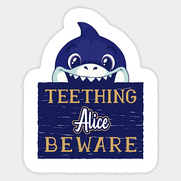 Alice - Funny Kids Shark - Personalized Gift Idea - Bambini Sticker by Bambini